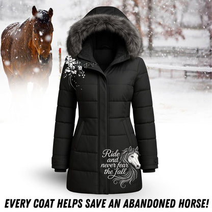 "Ride And Never Fear The Fall" Horse Winter Coat