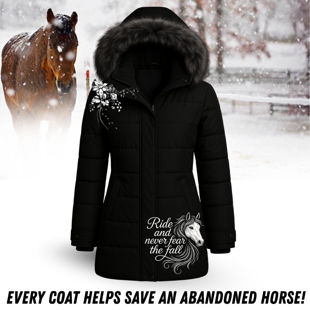 "Ride And Never Fear The Fall" Horse Winter Coat