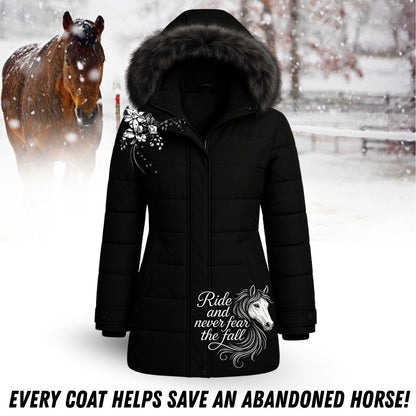 "Ride And Never Fear The Fall" Horse Winter Coat
