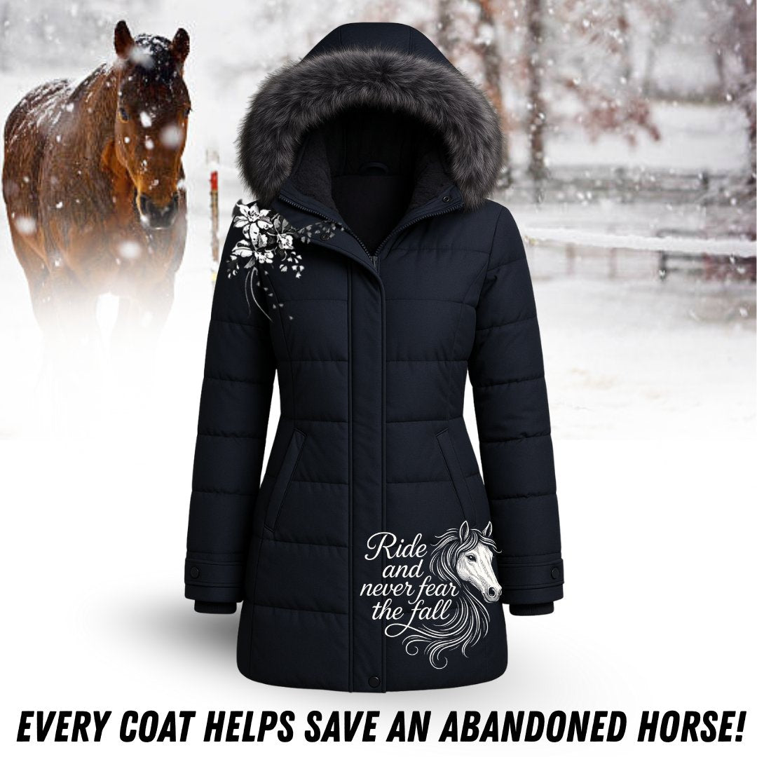 "Ride And Never Fear The Fall" Horse Winter Coat