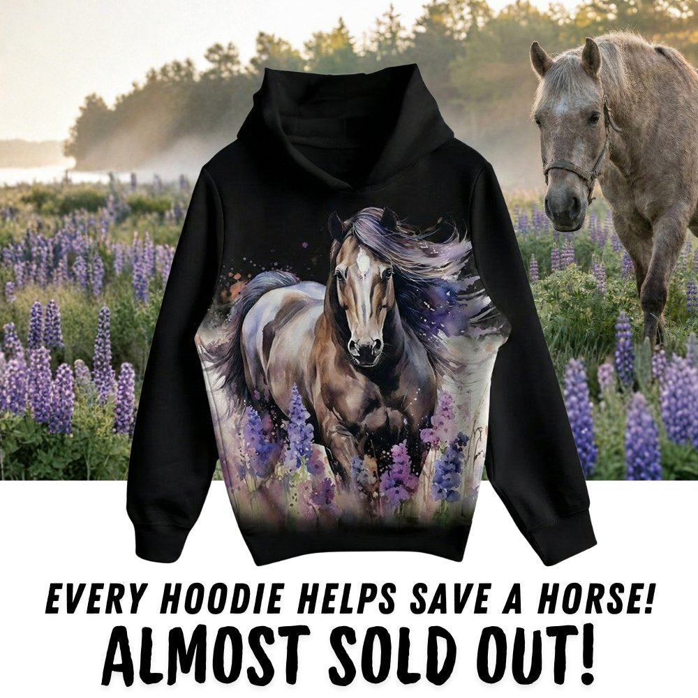 Horse Mission Purple Flower Hoodie