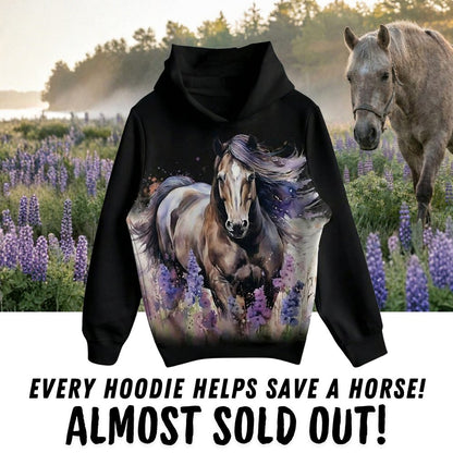 Horse Mission Purple Flower Hoodie