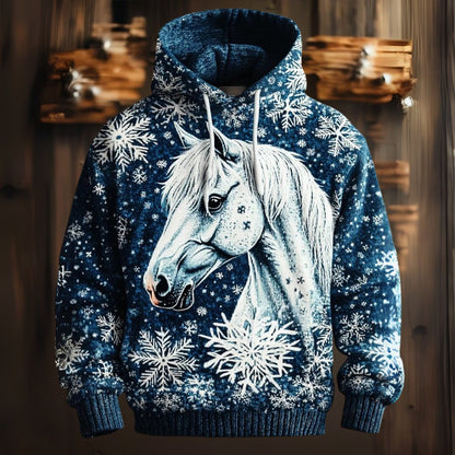 Winter Snowflake Horse Hoodie
