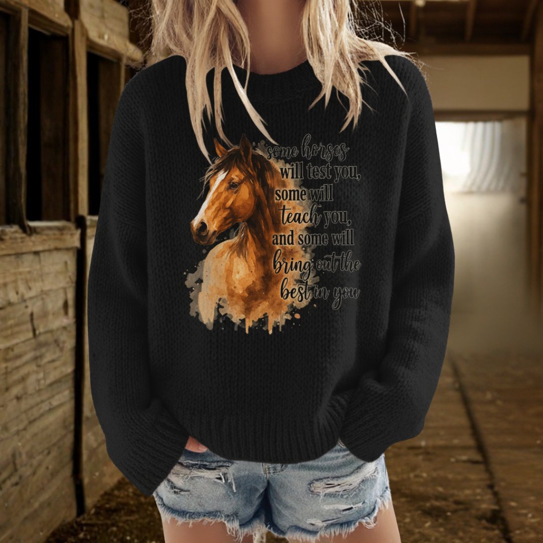 Oversized Horse Knit Sweater