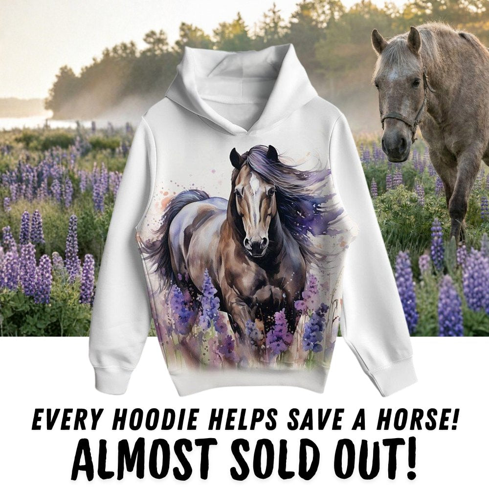 Horse Mission Purple Flower Hoodie