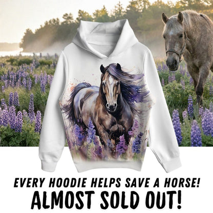 Horse Mission Purple Flower Hoodie