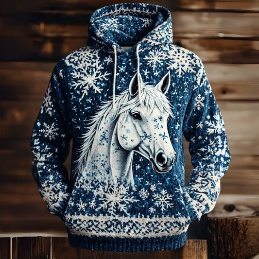 Winter Snowflake Horse Hoodie