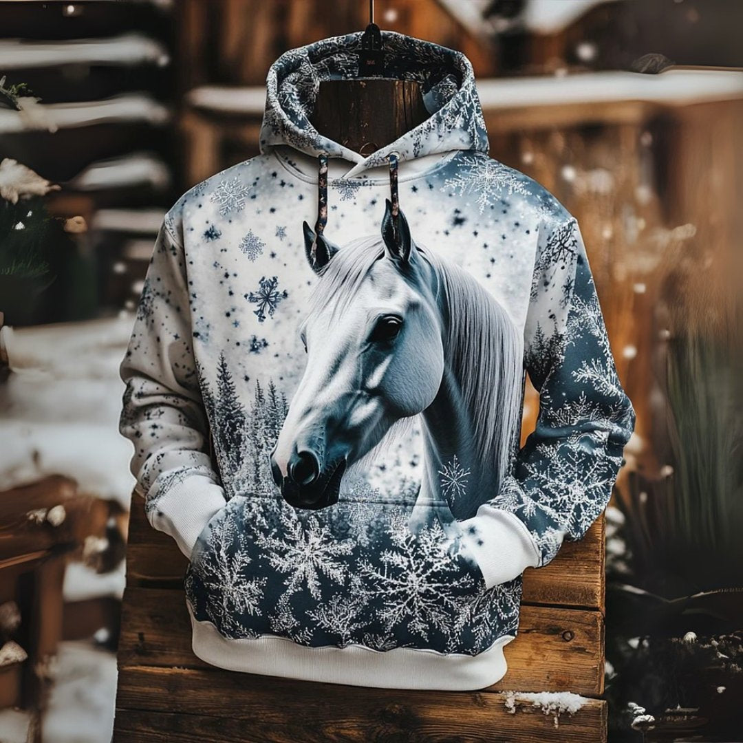 Winter Snowflake Horse Hoodie