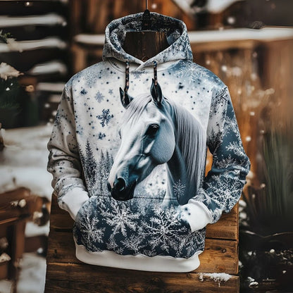 Winter Snowflake Horse Hoodie