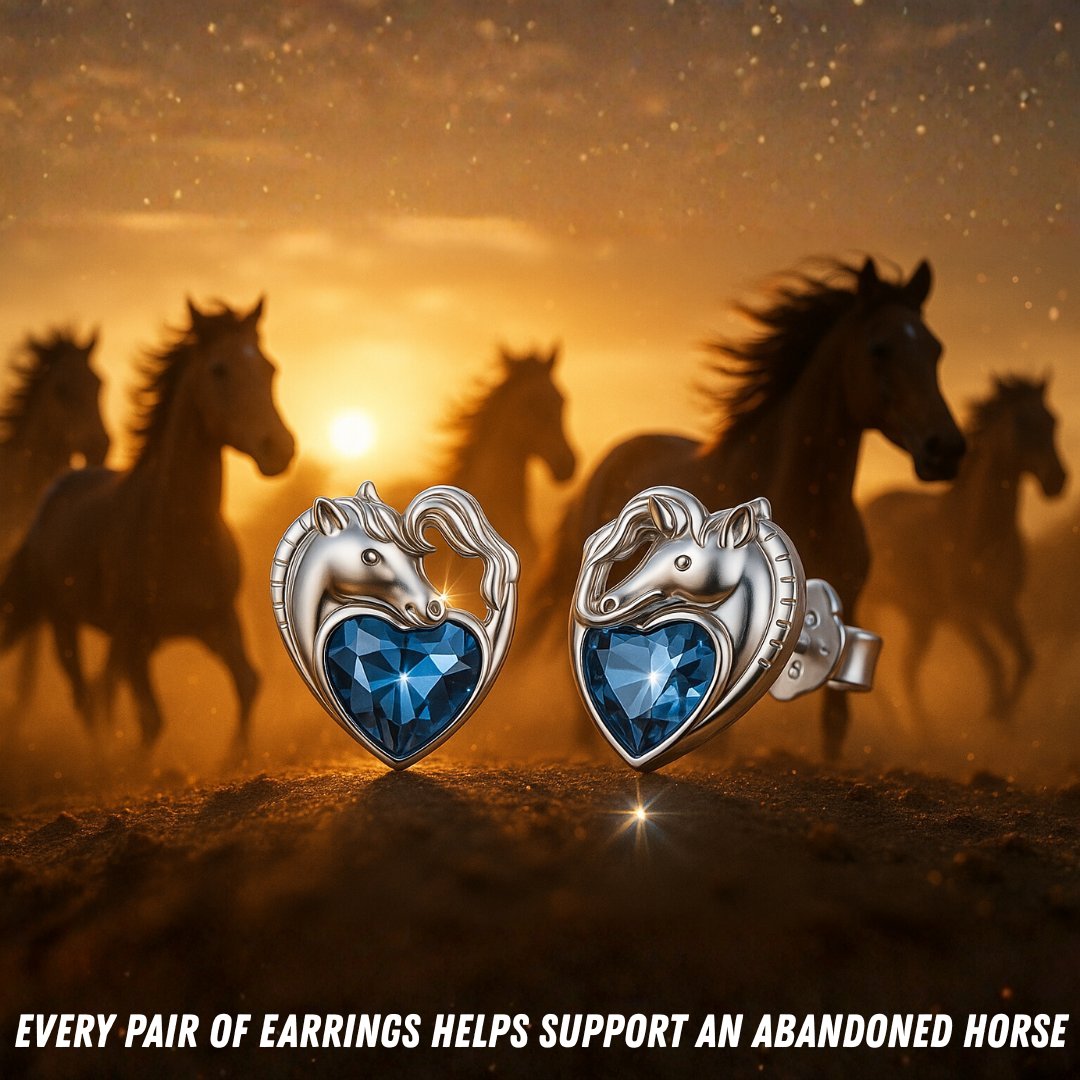 Horse Mission Stallion Earrings (925 Sterling Silver)