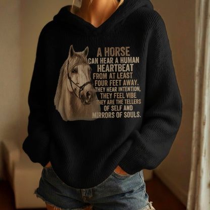 Oversized Horse Knit Hoodie