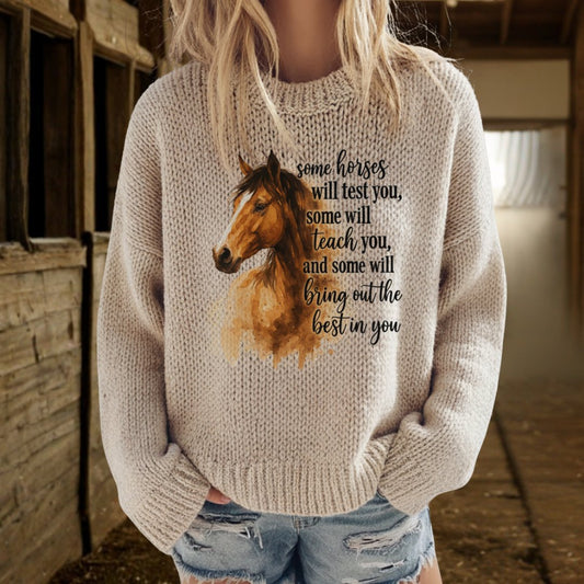 Oversized Horse Knit Sweater