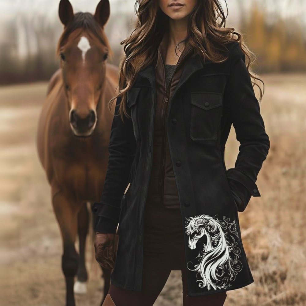 Women's Horse Vintage Suede Coat