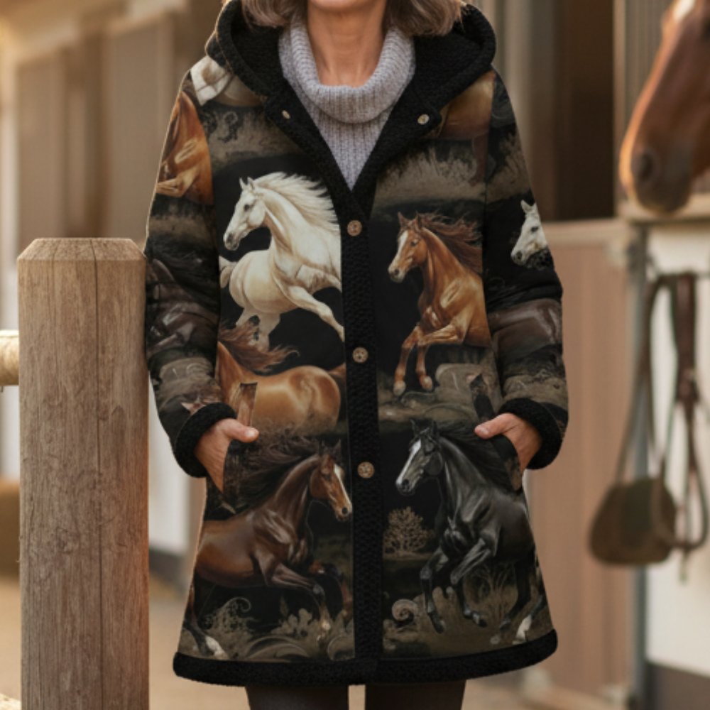 Women's Warm Plush Horse Coat